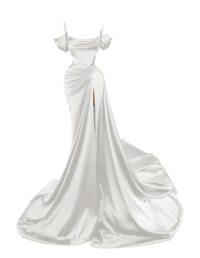 Sexy Dark Green Satin Mermaid Prom Dresses 2026 Spaghetti Straps Pleats Seep Train Prom Occasion Pageant Gown