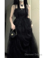 Sexy French A Line Spaghetti Straps Christmas Dress Black Birthday Dresses Birthday Outfits