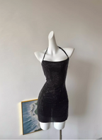Sexy Halter Neck Super Sparkling Rhinestone Hip-Wrapped Birthday Short Skirt Homecoming Dresses
