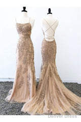 Sexy Long Lace Red Prom Dresses Open Back
