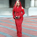 Sexy Mermaid Halter Red Sequin Long Prom Dresses With Gloves
