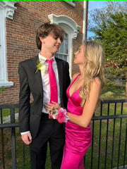 Sexy Meerjungfrau Langes Pink -Prom -Kleid 22. Geburtstag Outfits