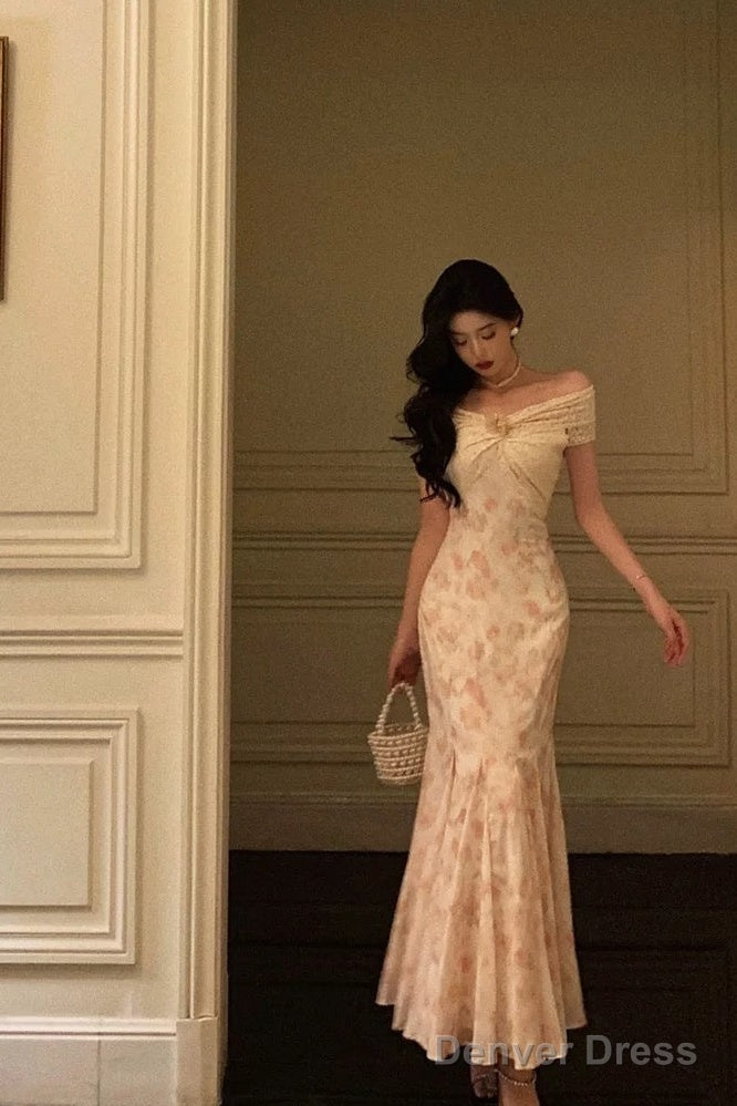 Sexy Mermaid Off The Shoulder Lace Floral Long Prom Dresses Birthday Outfits Secondary image