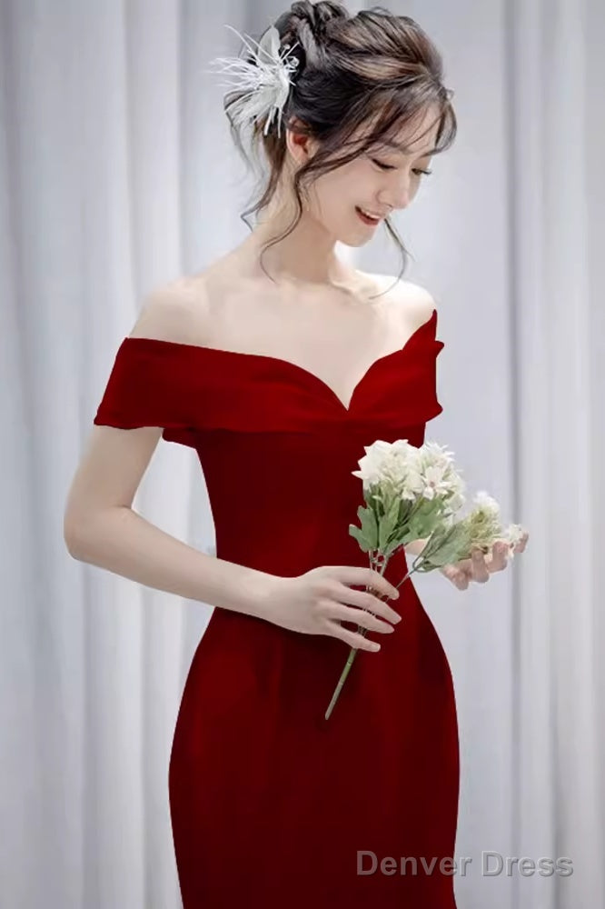 Sexy Mermaid Off The Shoulder Long Red Prom Dress