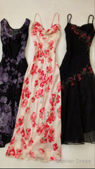 Sexy Mermaid Prom Gown With Straps Floral Pink Prom Dresses