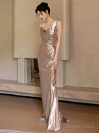 Sexy Mermaid Sequin Backless Floor Length Prom Dress