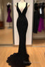 Sexy Mermaid Sequin Long Black Lace Prom Dresses Formal Dresses