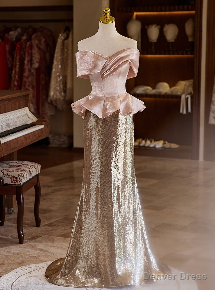 Sexy Mermaid Sequins Off the Shoulder Prom Dress Main image