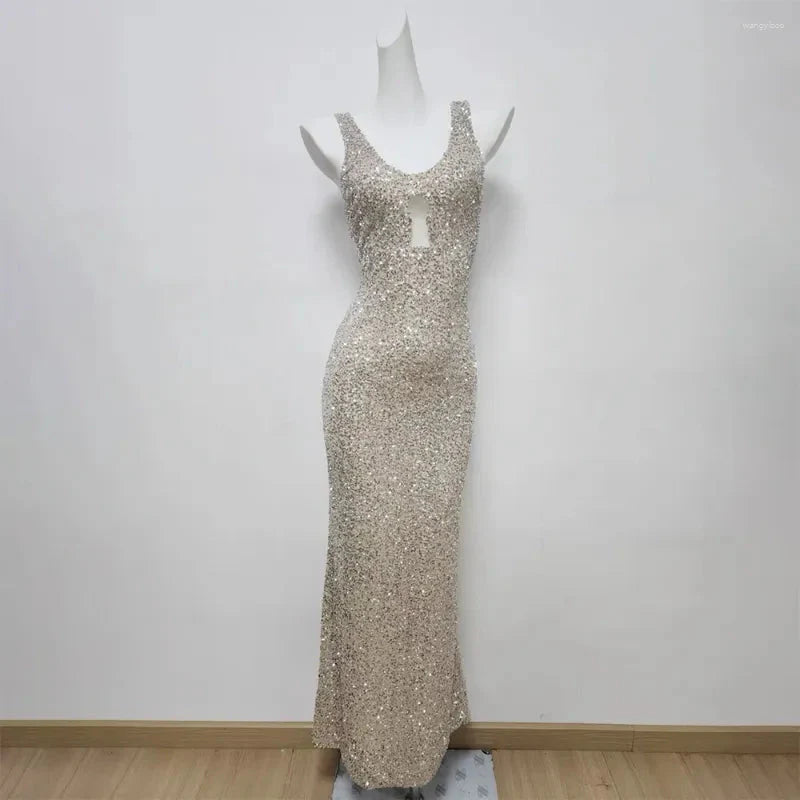 Sexy Mermaid Silver Sequin Prom Dresses Birthday Outfits