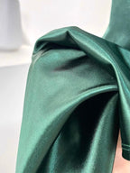 Sexy Mermaid Sleeveless Green Satin Long Prom Dresses
