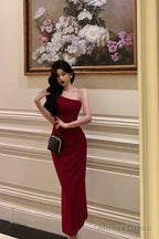 Sexy Mermaid Spaghetti Straps Red Prom Dresses Birthday Outfits Prom Gowns