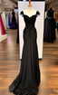 Sexy Mermaid Straps Chiffon Black Lace Prom Dress