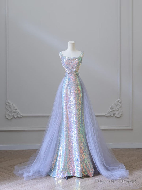 Sexy Mermaid Straps Floor Length Sequin Prom Dress Main image