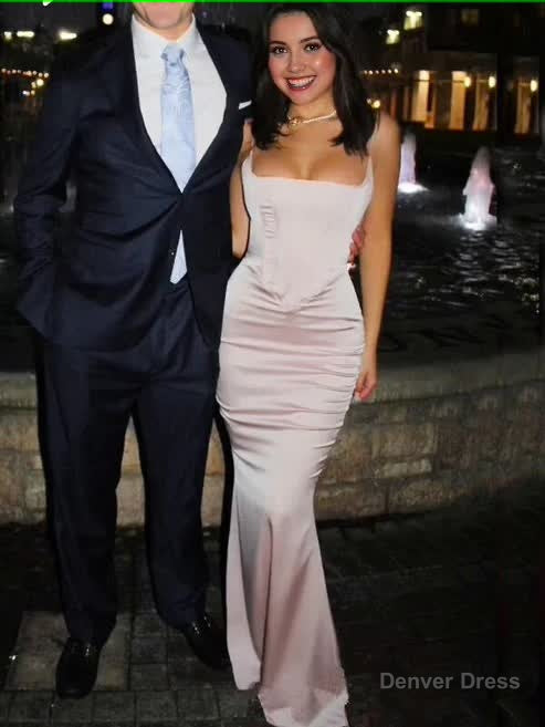 Sexy Mermaid Straps Long Pink Prom Dress Secondary image