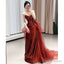 Sexy Mermaid Sweetheart Burgundy Floor Length Prom Dress Sequin Prom Dresses