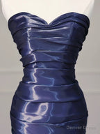 Sexy Mermaid Sweetheart Navy Blue Floor Length Prom Dress
