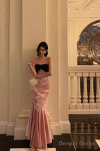 Sexy Mermaid Sweetheart White Long Satin Prom Dresses Birthday Outfits