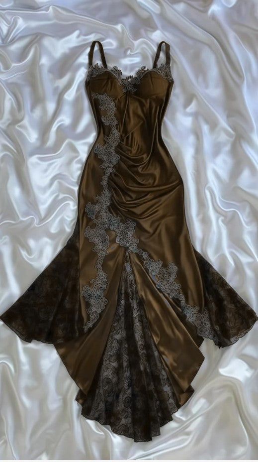 Sexy Mermaid Spaghetti Straps Lace Prom Dress