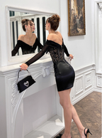 Sexy One Shoulder Bow Lace Satin 21St Birthday Homecoming Dresses