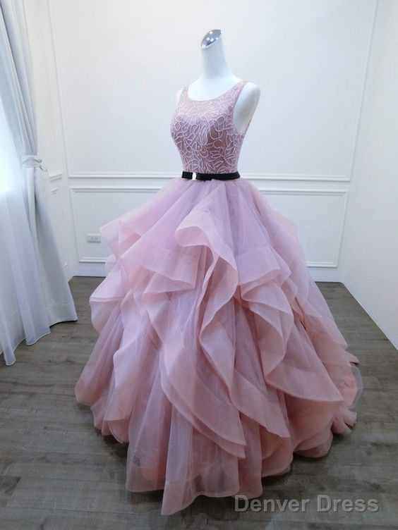 Sexy Open Back Blush Pink Prom Gown,Colorful Wedding Dress Main image