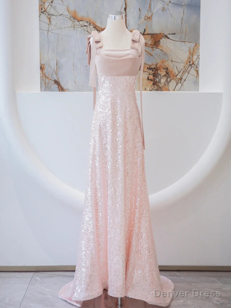 Sexy Pink Mermaid Straps Prom Dresses Main image