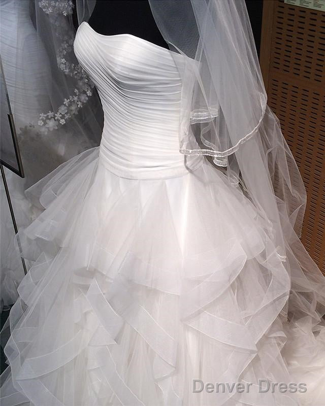 Sexy Pleated Strapless Bodice Corset Organza Ruffles Ball Gowns Wedding Dresses Secondary image
