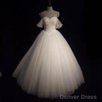 Sexy Pleated Sweetheart Tulle Ball Gown Wedding Dresses Off The Shoulder
