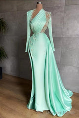 Sexy Prom Dresses Plus Size Arabic Aso Ebi Mermaid Prom Dresses Lace Beaded Illusion Satin Floor Length Party Evening Wear