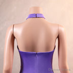 Sexy Purple Mermaid Prom Dresses Heavily Beading Women Evening Dresses Halter Neck