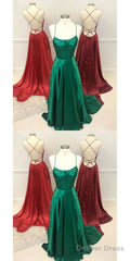 Sexy Red/Green/Burgundy Long Criss Cross Prom Dresses