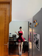 Sexy Red Sleeveless Waisted Flower Bud Skirt 17Th Birthday Homecoming Dresses
