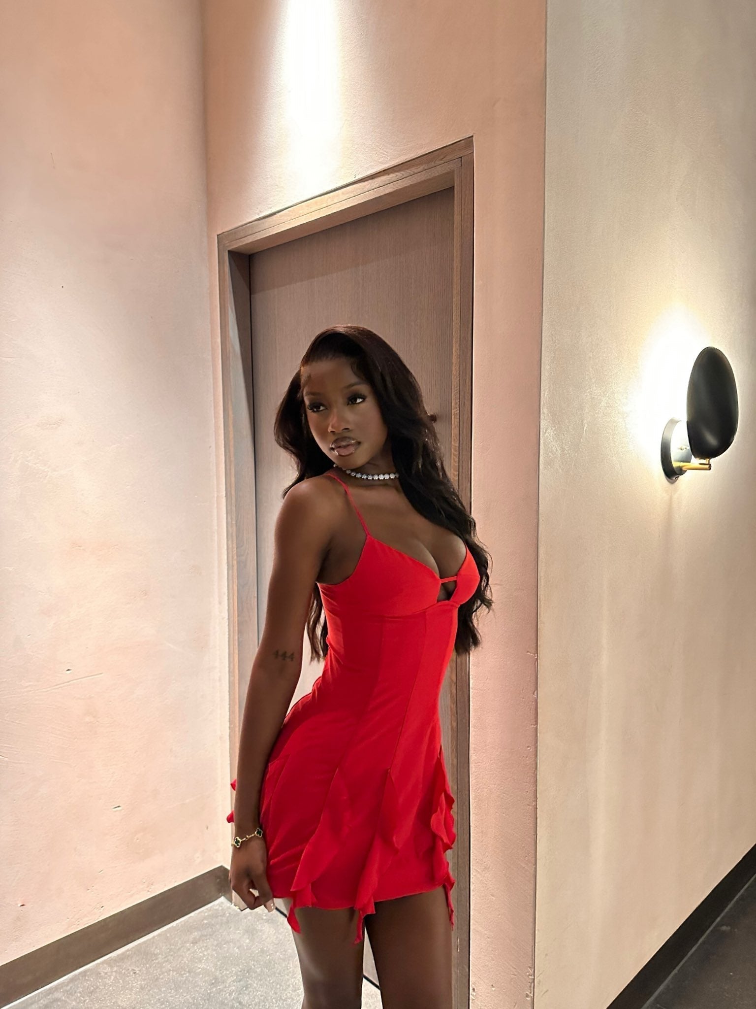 Sexy Red Suspender Ruffled Hip 19Th Homecoming Dresses