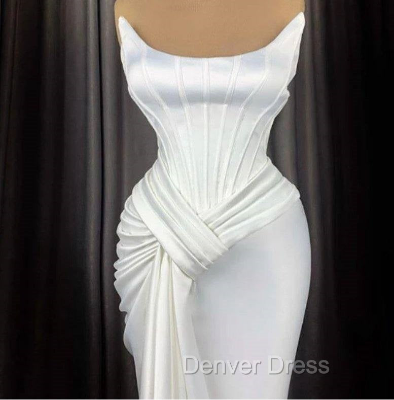 Sexy Robe De Soiree Mermaid Scoop Floor Length Satin Slit Long Prom Dresses Prom Gown Evening Dresses Secondary image