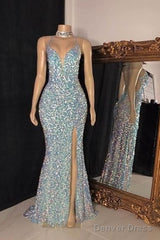 Sexy Sequins Sleeveless Mermaid Prom Dresses