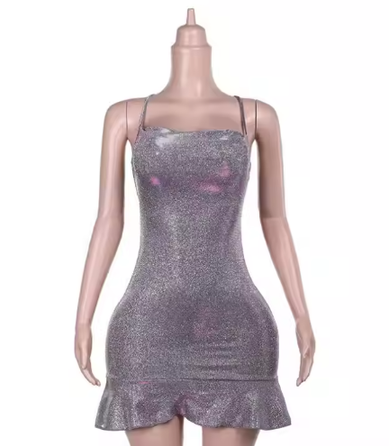 Sexy Sheath Halter Sequin Tight Grape Prom Homecoming Dress 8Th Grad Dance Graduation Dress Short Birthday Outfits Hoco Dresses