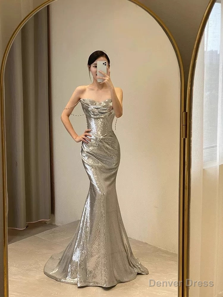 Sexy Mermaid Sequin Long Prom Dress Birthday Outfits Secondary image