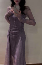 Sexy Sheath Off The Shoulder Grape Lace Beach Dress Women'S Vacation Dress Birthday Dresses