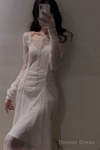 Sexy Sheath Off The Shoulder White Lace Beach Dress WomenS Vacation Dress Birthday Dresses