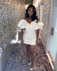 Sexy Sheath Off The Shoulder White Short Homecoming Dresses