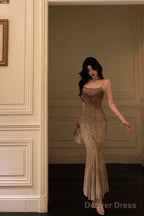 Sexy Sheath Spaghetti Straps Floral Long Prom Dresses Birthday Outfits Prom Gowns
