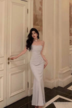 Sexy Sheath Spaghetti Straps Long Prom Dresses Birthday Outfits Prom Gowns