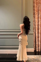Sexy Sheath Spaghetti Straps Sleeveless White Floral Prom Dresses Birthday Outfits With Flower
