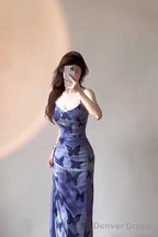 Sexy Sheath Spaghetti Straps WomenS Beach Dress Vacation Dress Birthday Dresses With Butterfly
