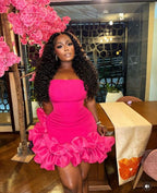 Sexy Sheath Strapless Pink Short Homecoming Dresses
