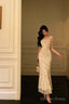 Sexy Sheath Straps Floral Satin Prom Dresses Birthday Outfits Prom Gowns