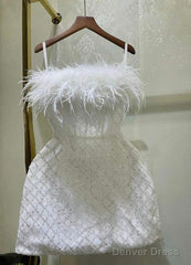Sexy Sheath Straps White Homecoming Dress 16Th Birthday Outfits