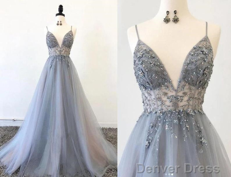 Sexy Silver Grey Prom Dress Long Evening Gown Graduation Party Dress Formal Dress Dresses For Prom Main image