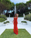 Red Backless Long Prom Dresses With Ruffle