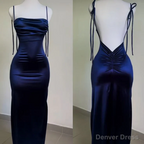 Sexy Straps Backless Prom Dress Length Floor Prom Dresses