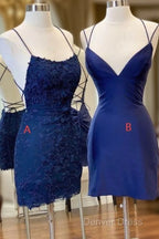 Sexy Straps Sheath Short Homecoming Dresses Lace Backless